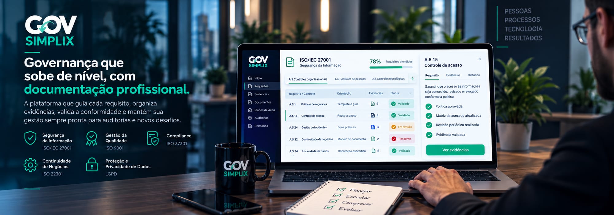 Governança que sobe de nível, com documentação profissional por disciplina